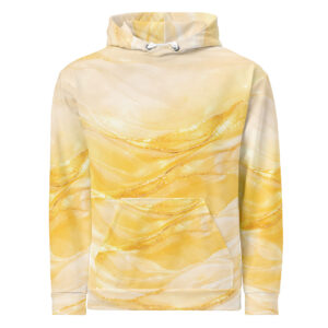 unisex yellow marble hoodie