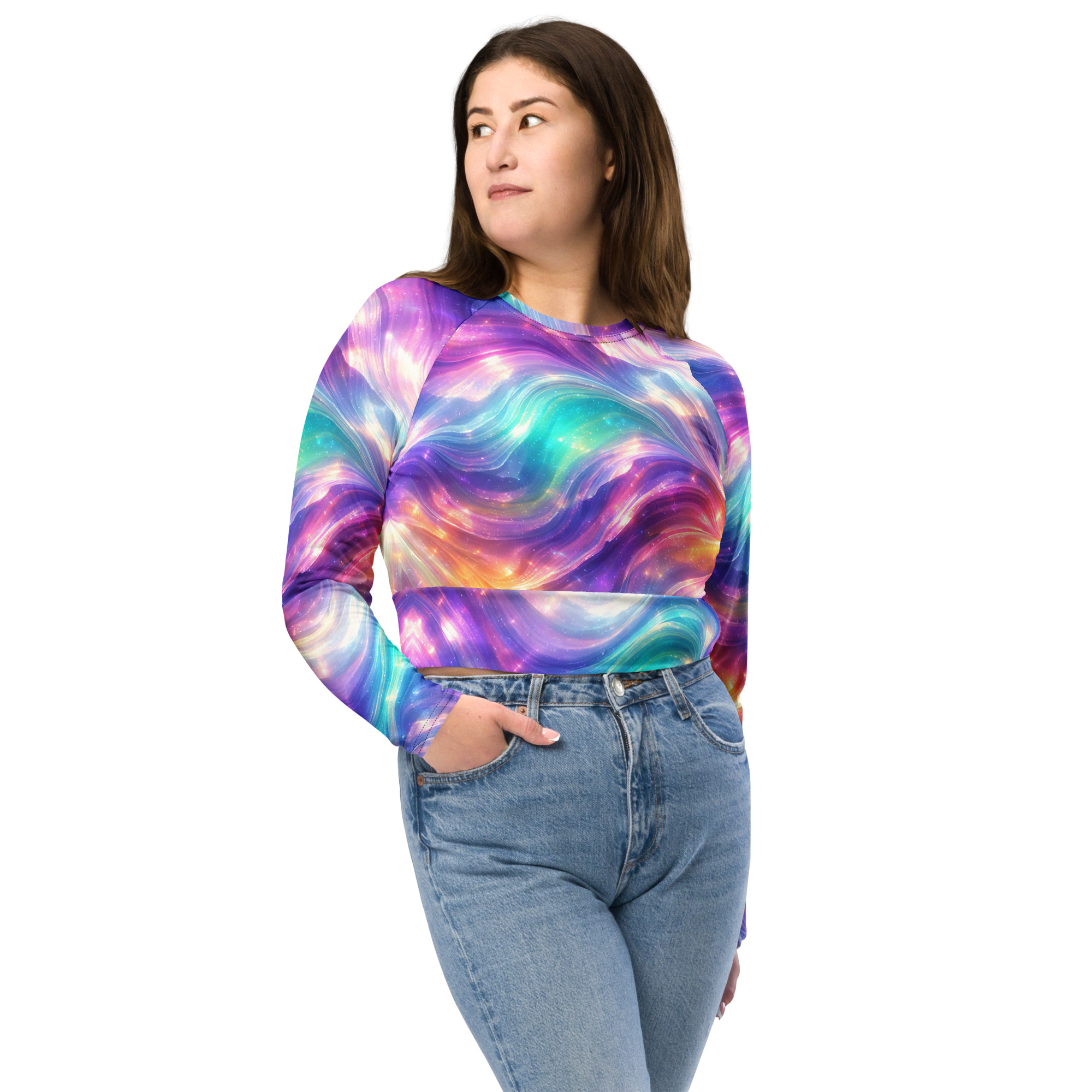 recycled long sleeve crop top recycled long sleeve crop top