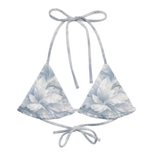 Home all over print recycled string bikini top