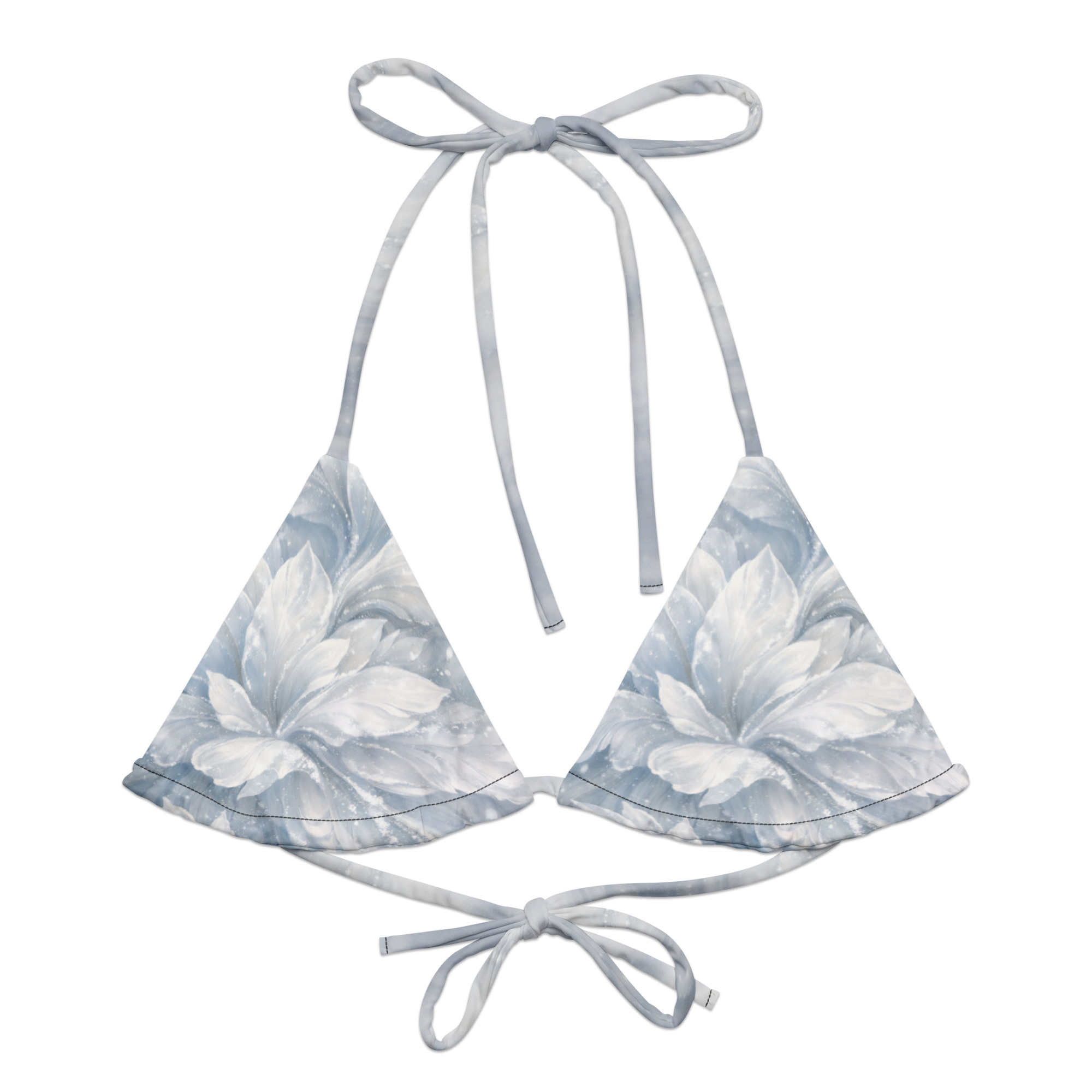 all over print recycled string bikini top all over print recycled string bikini top