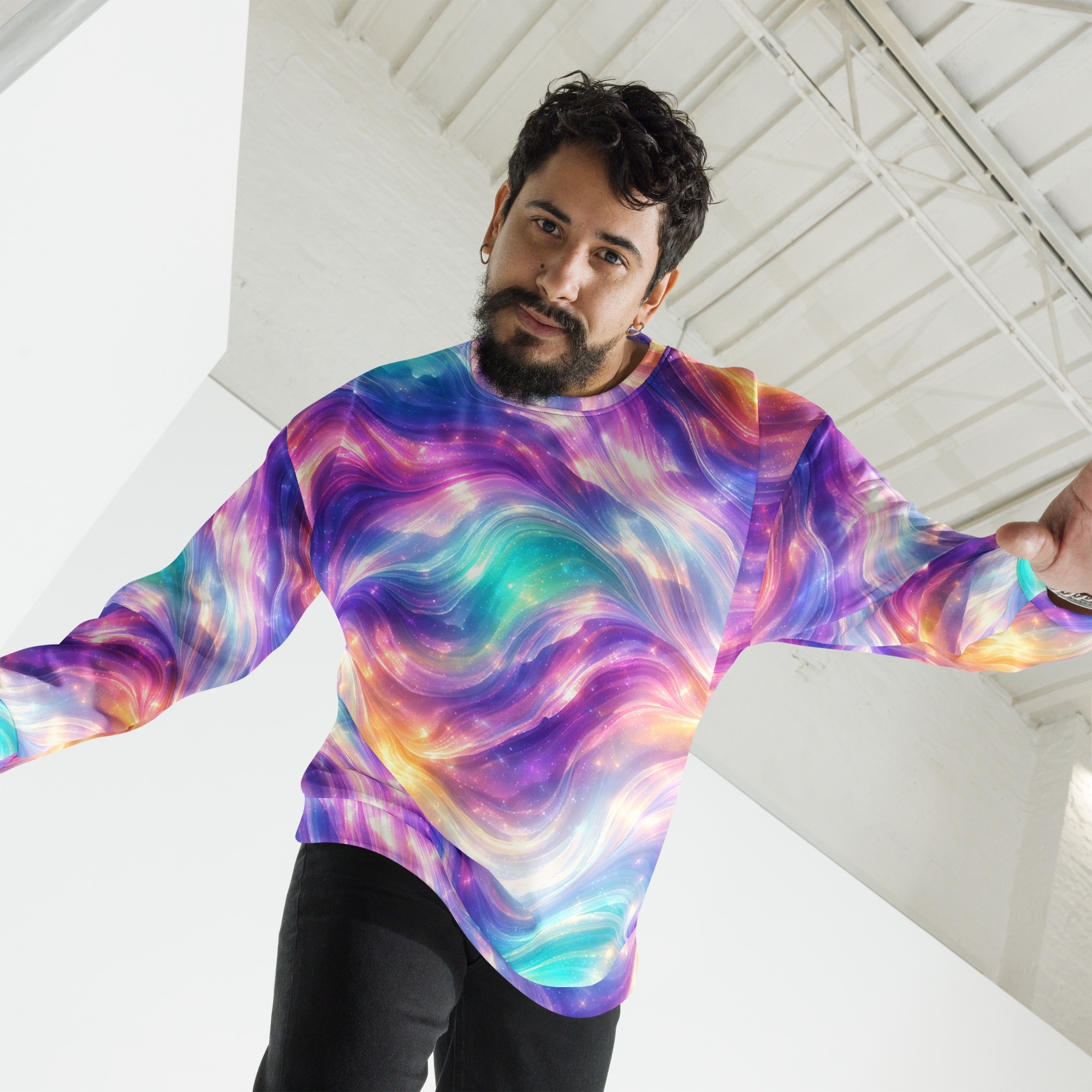 unisex sweatshirt shiny waves unisex sweatshirt shiny waves