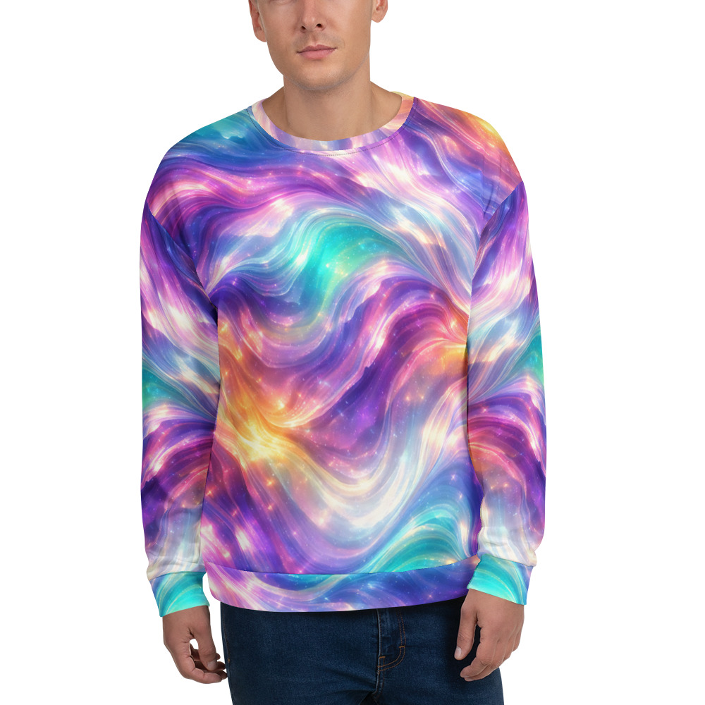 unisex sweatshirt shiny waves unisex sweatshirt shiny waves
