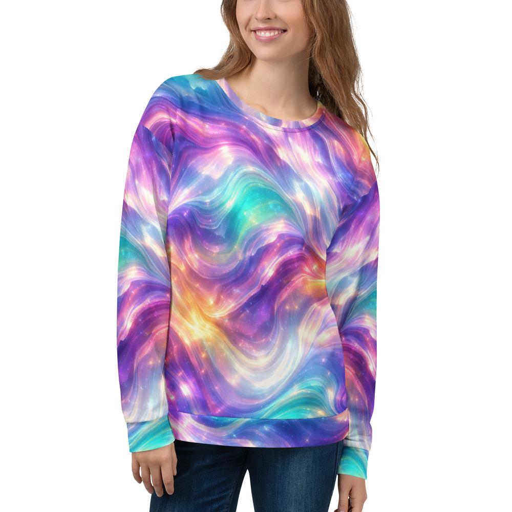 unisex sweatshirt shiny waves unisex sweatshirt shiny waves
