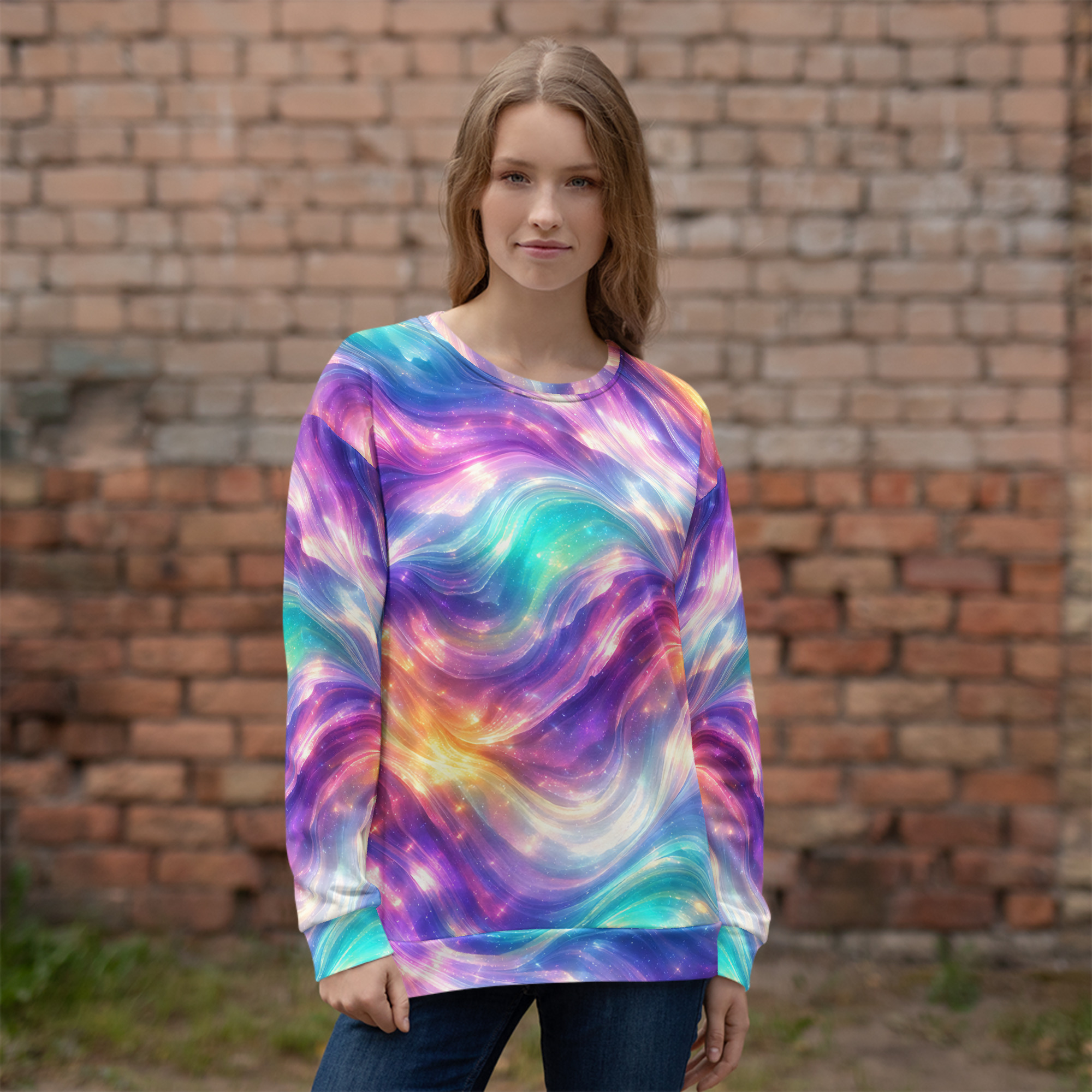 unisex sweatshirt shiny waves unisex sweatshirt shiny waves
