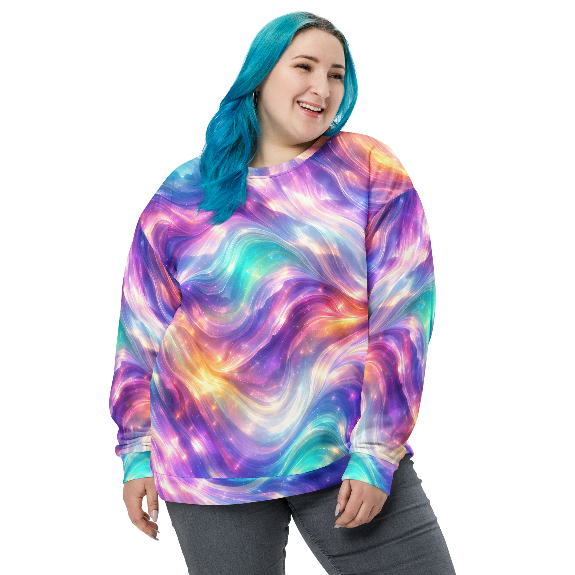 unisex sweatshirt shiny waves unisex sweatshirt shiny waves