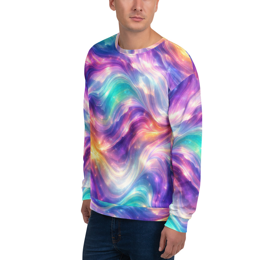 unisex sweatshirt shiny waves unisex sweatshirt shiny waves