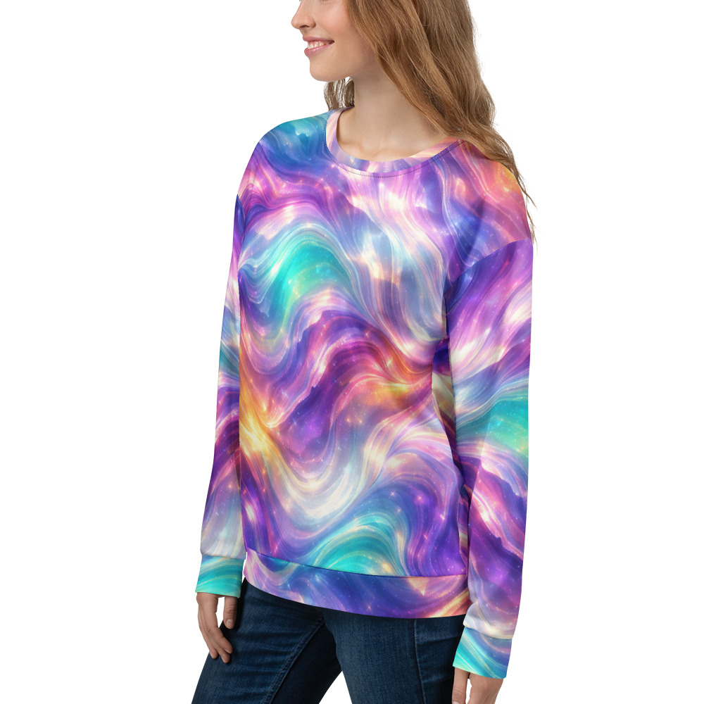 unisex sweatshirt shiny waves unisex sweatshirt shiny waves