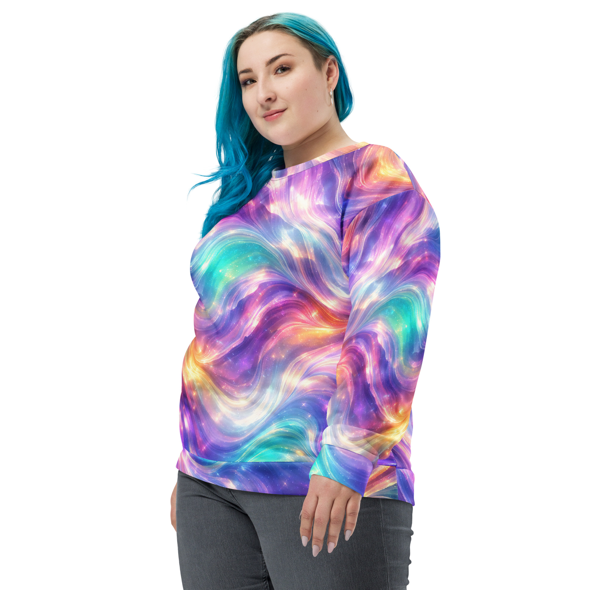 unisex sweatshirt shiny waves unisex sweatshirt shiny waves