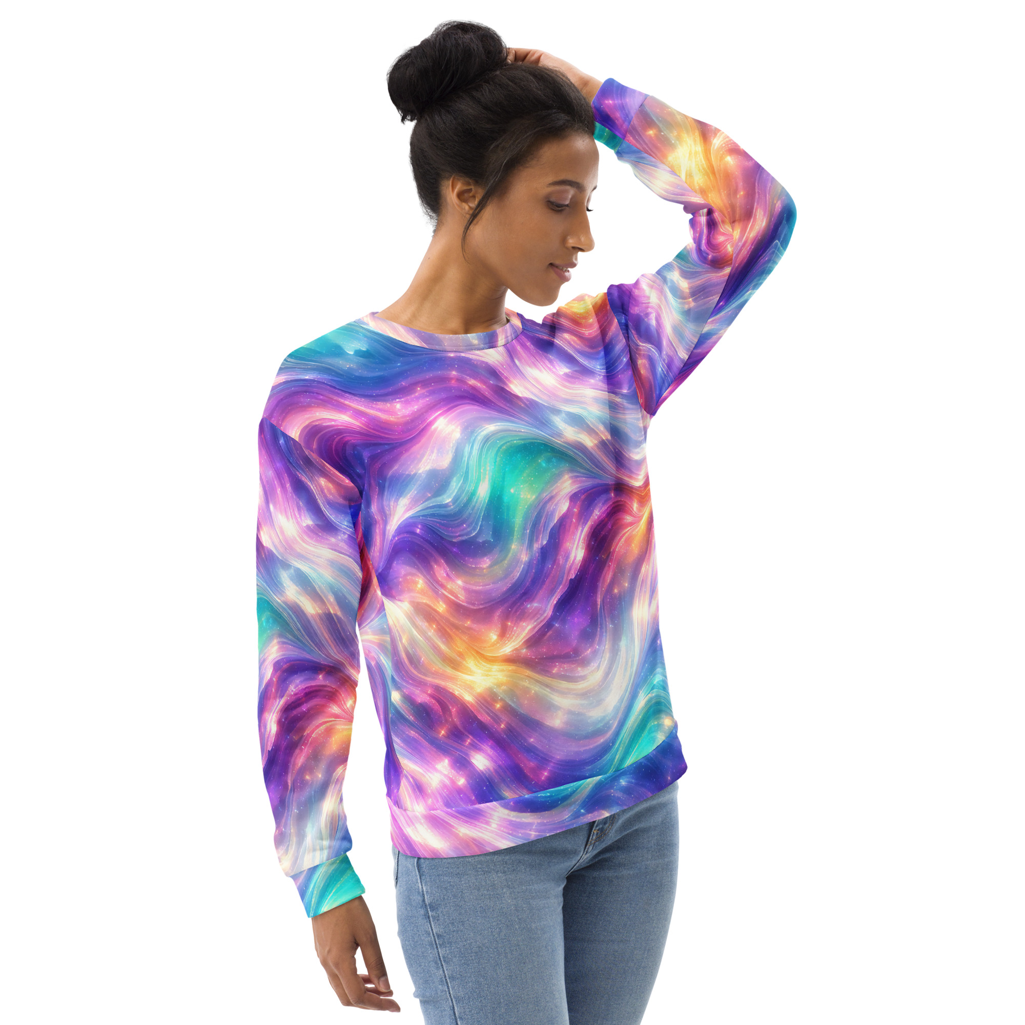 unisex sweatshirt shiny waves unisex sweatshirt shiny waves