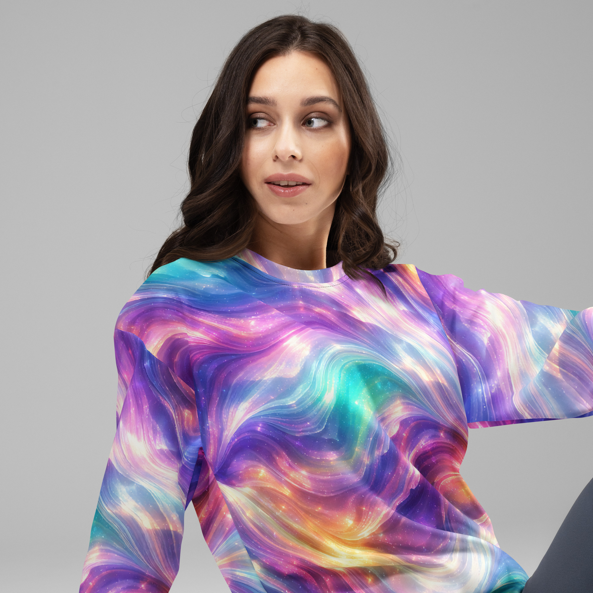 unisex sweatshirt shiny waves unisex sweatshirt shiny waves