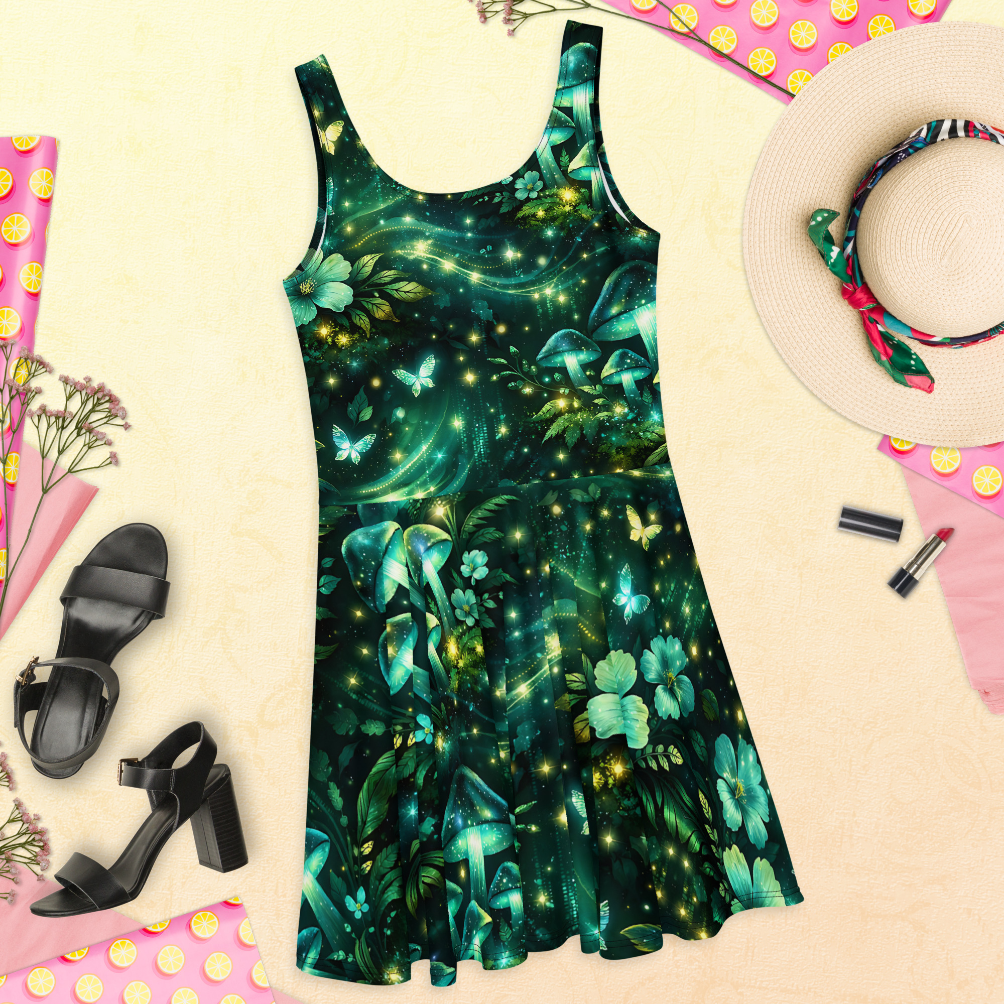 dark green forest skater dress dark green forest skater dress
