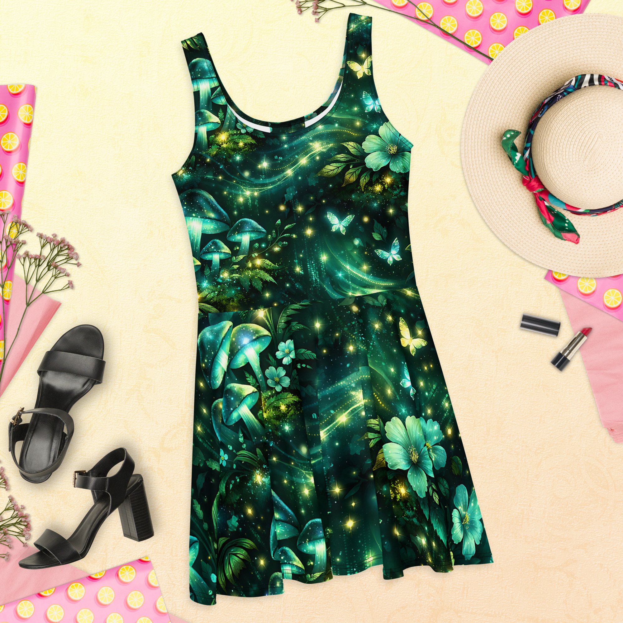 dark green forest skater dress dark green forest skater dress