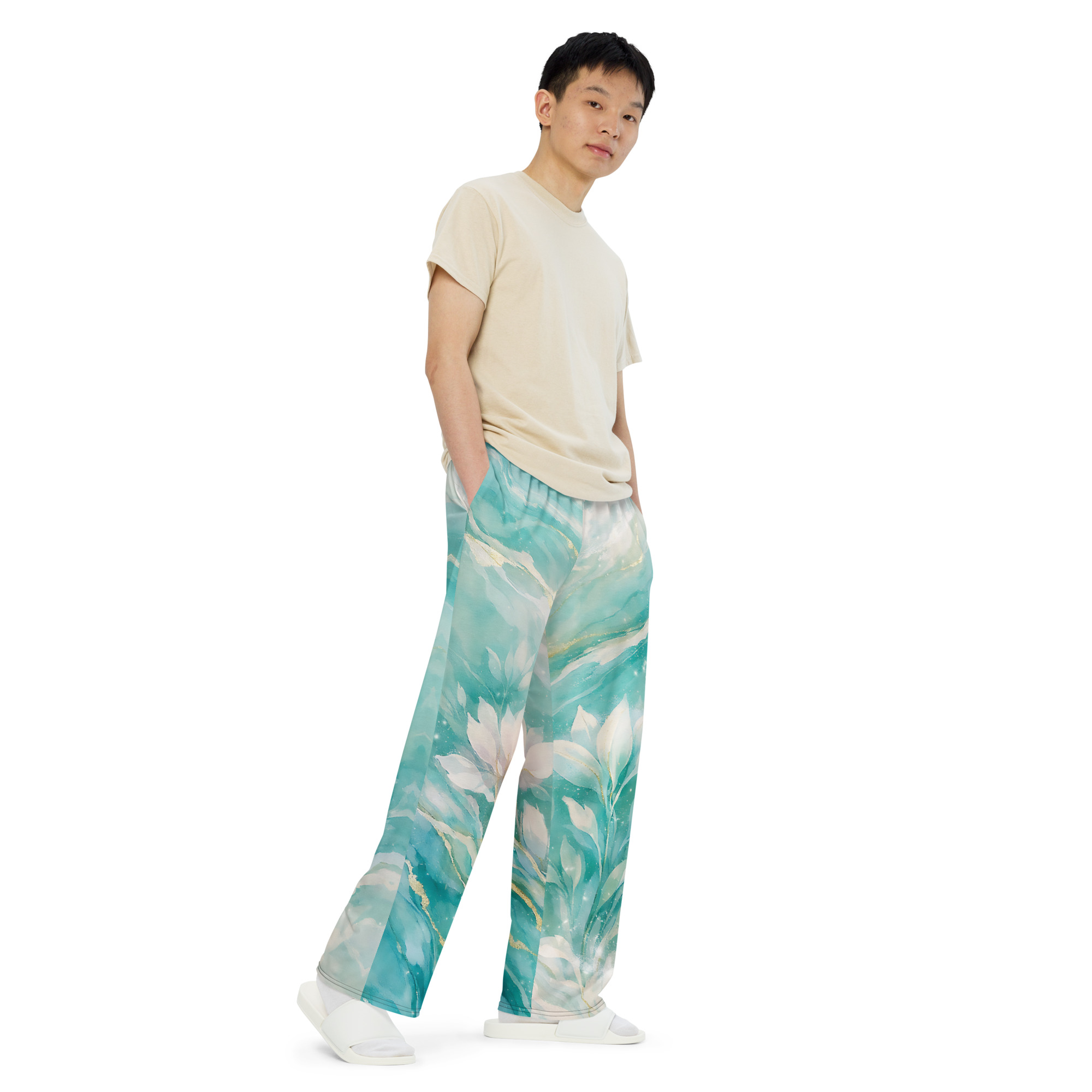 all over print unisex wide leg pants all over print unisex wide leg pants